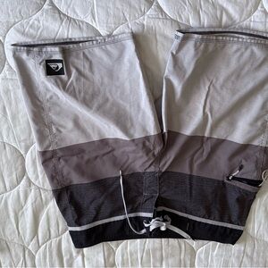 Quiksilver Gray and Black Board Shorts